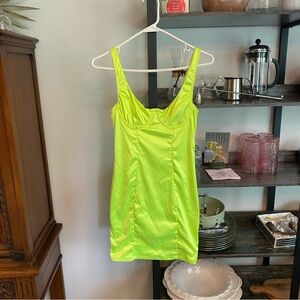 NWT Windsor Tic Toc Bodycon Dress Highlighter Neon Underwire Double Lined Small